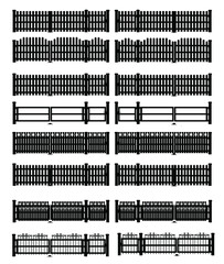 Wooden fence gates. Fences and fences, single and double leaf, floating and sliding gates, personal gates.