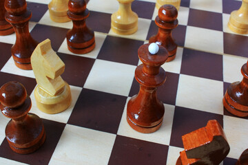 Chess pieces on a chessboard