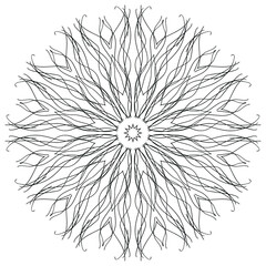 vector line art of round decorative mandala 