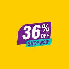 36 discount, Sales Vector badges for Labels, , Stickers, Banners, Tags, Web Stickers, New offer. Discount origami sign banner