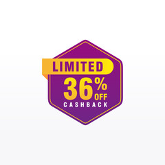 36 discount, Sales Vector badges for Labels, , Stickers, Banners, Tags, Web Stickers, New offer. Discount origami sign banner