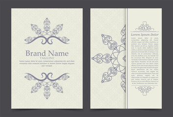 vintage ornate covers in oriental style with mandala