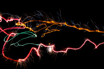 Abstract Light Trails from Sparklers