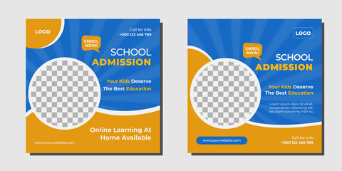 School education admission social media post & web banner