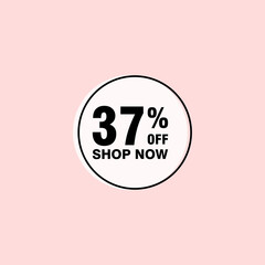 37 discount, Sales Vector badges for Labels, , Stickers, Banners, Tags, Web Stickers, New offer. Discount origami sign banner
