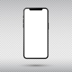 black smartphone with blank screen