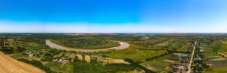 the bend of the Kuban River in its upper reaches near the village of Osechki at the confluence of...