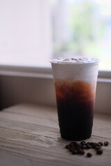 ice black coffee with the cream.