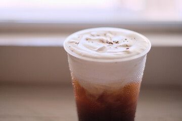 ice black coffee with the cream.