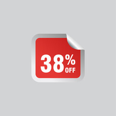 38 discount, Sales Vector badges for Labels, , Stickers, Banners, Tags, Web Stickers, New offer. Discount origami sign banner