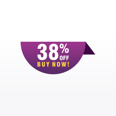 38 discount, Sales Vector badges for Labels, , Stickers, Banners, Tags, Web Stickers, New offer. Discount origami sign banner