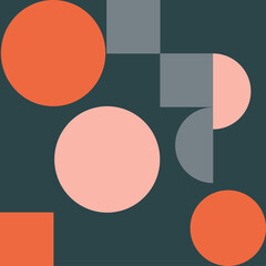 An abstract mid century style geometric shape background image.