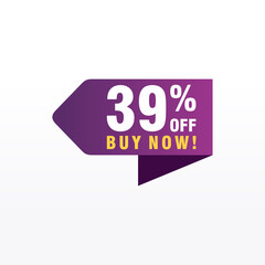 39 discount, Sales Vector badges for Labels, , Stickers, Banners, Tags, Web Stickers, New offer. Discount origami sign banner