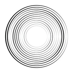 Speed Lines in Circle Form . Spiral Vector Illustration .Technology round Logo . Design element . Abstract Geometric shape . Striped border frame