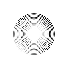 Speed Lines in Circle Form . Spiral Vector Illustration .Technology round Logo . Design element . Abstract Geometric shape . Striped border frame