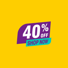 40 discount, Sales Vector badges for Labels, , Stickers, Banners, Tags, Web Stickers, New offer. Discount origami sign banner