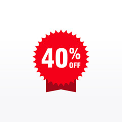 40 discount, Sales Vector badges for Labels, , Stickers, Banners, Tags, Web Stickers, New offer. Discount origami sign banner
