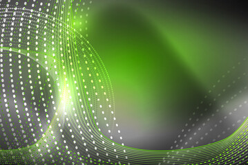Obraz premium Abstract particles, wave background, neon motion techno design