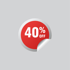 40 discount, Sales Vector badges for Labels, , Stickers, Banners, Tags, Web Stickers, New offer. Discount origami sign banner