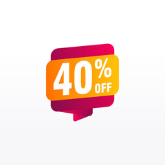 40 discount, Sales Vector badges for Labels, , Stickers, Banners, Tags, Web Stickers, New offer. Discount origami sign banner