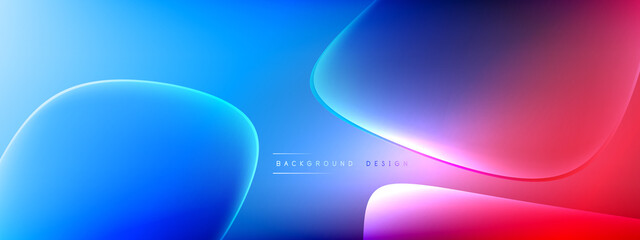 Vector abstract background - liquid bubble shapes on fluid gradient with shadows and light effects. Shiny design template for text