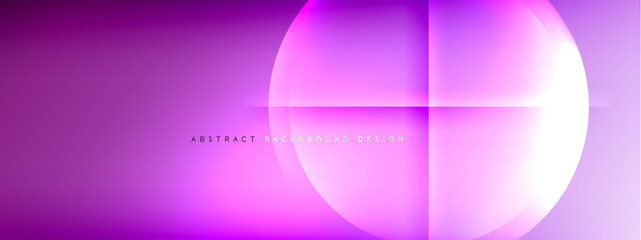 Vector abstract background - circle and cross on fluid gradient with shadows and light effects. Techno or business shiny design templates for text