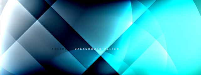 Obraz premium Vector abstract background - circle and cross on fluid gradient with shadows and light effects. Techno or business shiny design templates for text