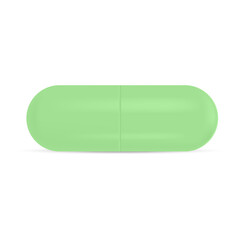 Realistic 3d white medical pill with soft shadow. Vector