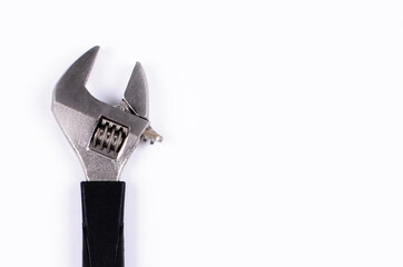 Adjustable wrench tool, isolated on white background