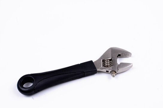 Adjustable wrench tool, isolated on white background