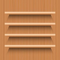 Wooden shelf vector design illustration isolated wooden background
