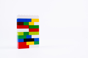 Toy brick system interlocking plastic bricks