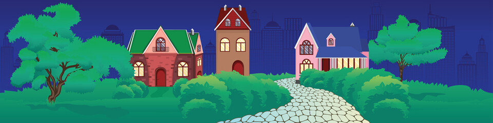 Night Cottage in countryside