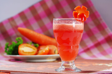 Carrot Juice with Fresh Fruit and Milk
