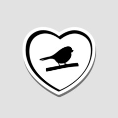 Bird logo sticker design isolated on gray background