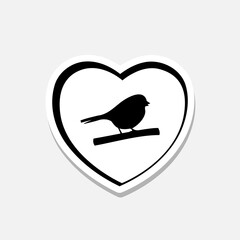 Bird logo sticker design isolated on gray background