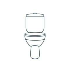 Toilet Icon. The toilet vector. Linear illustration of a ceramic toilet