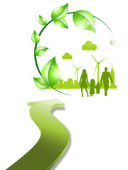 エコ背景　エコロジー　脱石炭社会　低炭素社会　自然環境　グリーン