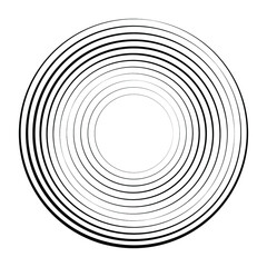 Speed Lines in Circle Form . Spiral Vector Illustration .Technology round Logo . Design element . Abstract Geometric shape . Striped border frame