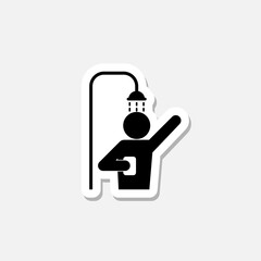 Shower sticker icon isolated on gray background