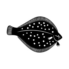 Vector flatfish with spots on white background