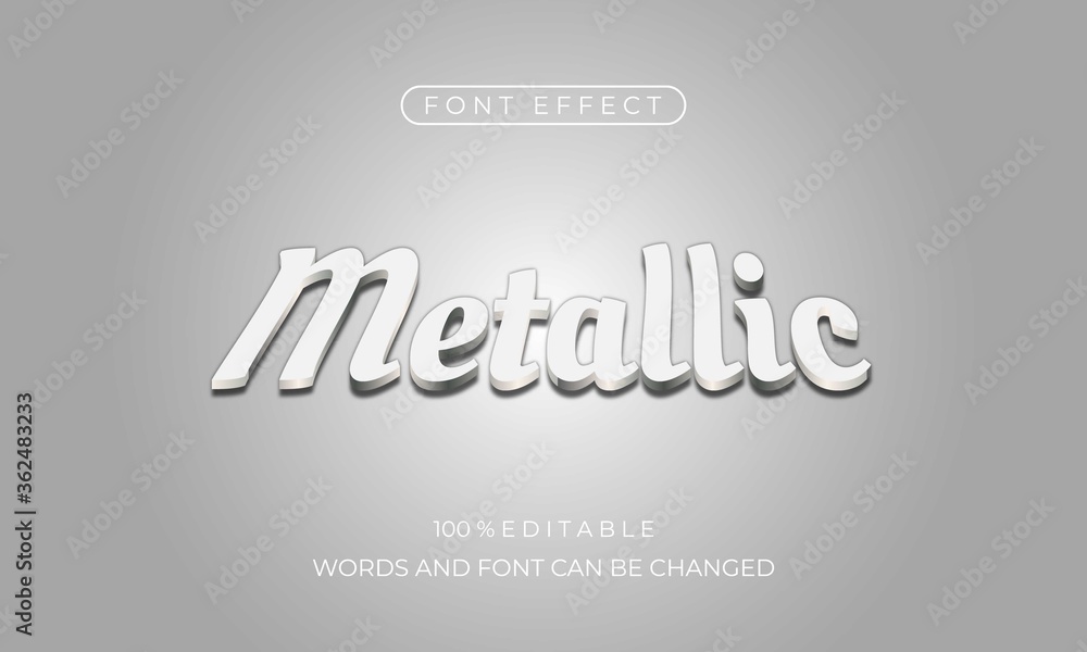 Fototapete metallic font effect vector design. easy to change text