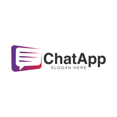 Chat application logo icon vector