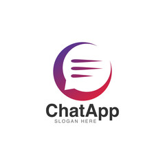 Chat application logo icon vector