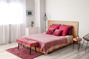 Interior of modern stylish bedroom