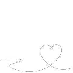 Love continuous one line drawing. Vector illustration