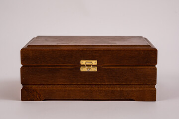 wooden box on a white background isolated