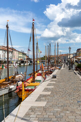  The port canal designed by Leonardo da Vinci and old town of Cesenatico on the Adriatic sea coast