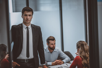 Lawyer working with his clients on family disputes