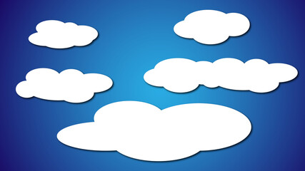 Cloud  icon set white color on blue background